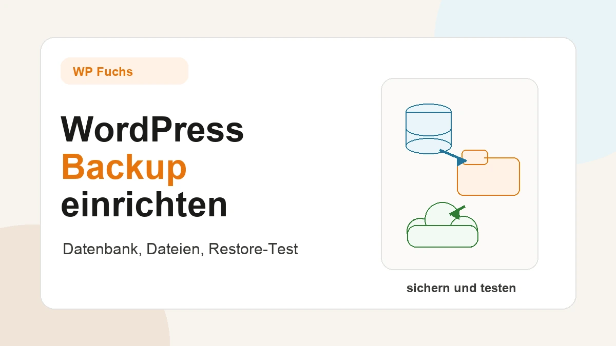 WordPress Backup einrichten WordPress Backup einrichten mit Datenbank, Dateien und externem Speicher als Sicherheitskonzept