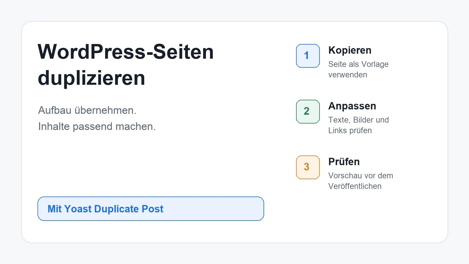 WordPress-Seiten duplizieren in drei Schritten: Kopieren, Anpassen und Prüfen